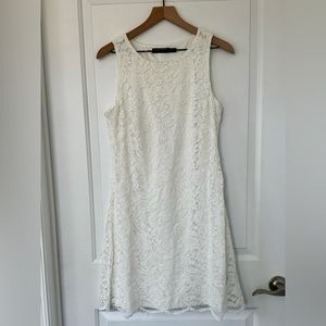 Lauren Ralph Lauren White Scalloped Lace Sheath Dress Bridal Graduation Feminine